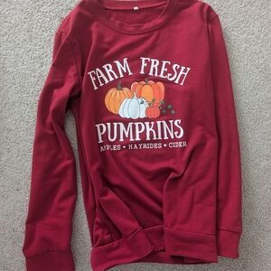 Farm Fresh Pumpkins Women's Crew Neck Sweater - Red
